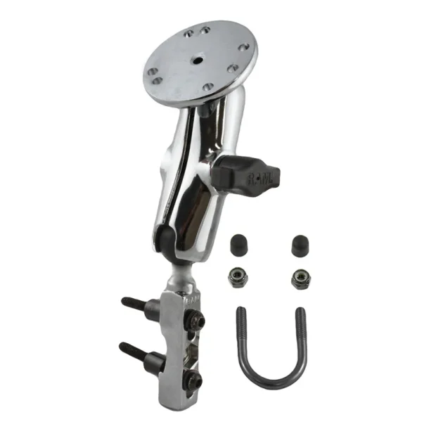 RAM Mounts Krom Motorcykel Bremse-/Koblingsreservoir beslag med Rund Plade &amp; Mellem arm