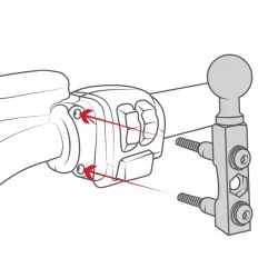 RAM Mounts Krom Motorcykel Bremse-/Koblingsreservoir beslag med Diamantplade &amp; Krom Mellem arm