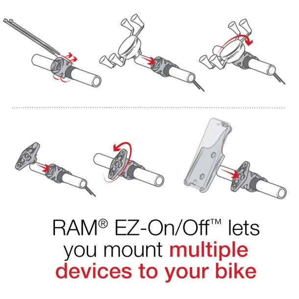 RAM Mounts X-Grip Til sm� telefoner - Med Aftagelig R�r-montering