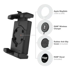RAM Mounts Quick-Grip Pro XL MagSafe Kompatibel Mobil Holder med Vibrations Dmper &amp; Tough-Claw