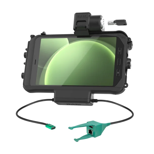 RAM Mounts USB-C Low-Profile Dock til Samsung Tab Active3 & 5 med USB-A & RJ45 Data
