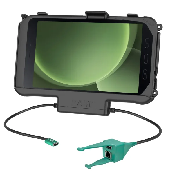 RAM Mounts USB-C Powered Dock + USB-A & RJ45 Data til Samsung Tab Active5 & 3