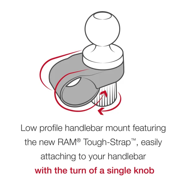 RAM Mounts Tough-Strap B-kugle base til styret