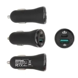 Brodit - USB-A &amp; USB-C Cigarstiks lader med Quick charge