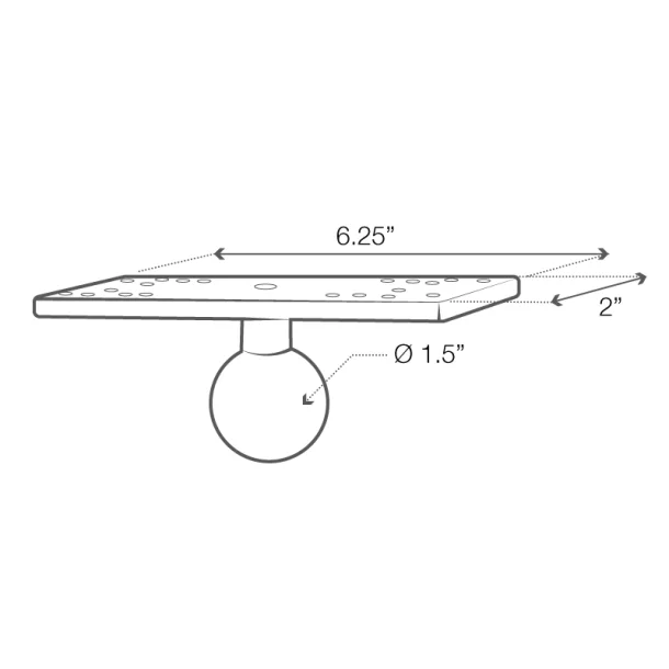 RAM Mounts Universal Marine Elektronik Base med C-Kugle