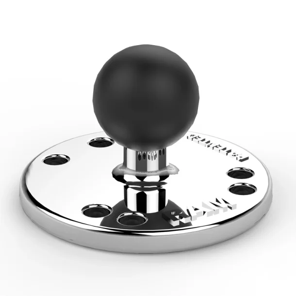 RAM Mounts B-kugle med rund monteringsbase i Krom