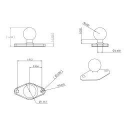 RAM Mounts B-strrelse med Diamantformet Base i Krom