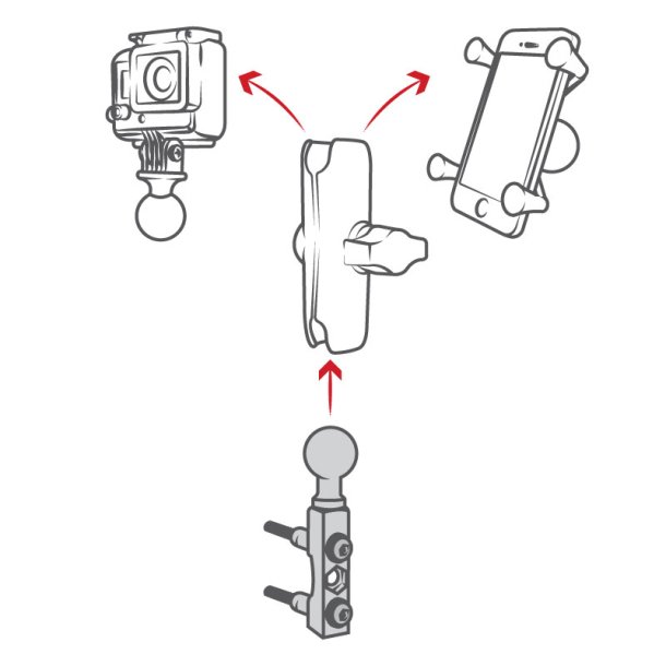RAM Mounts Chrome Motorcykel Bremse/Kobling Reservoir base med B-kugle