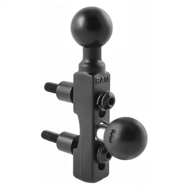 RAM Mounts Motorcykel base med to B-kugler - monteres p bremse- eller koblingsgreb