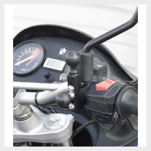 RAM Mounts Motorcykel base med to B-kugler - monteres p bremse- eller koblingsgreb
