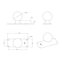 RAM Mounts D-kuglebase med 2" x 5" baseplade