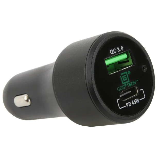 RAM Mounts GDS 2-Port USB-A+C Lader til Cigar-stik med Quick Charge 3.0