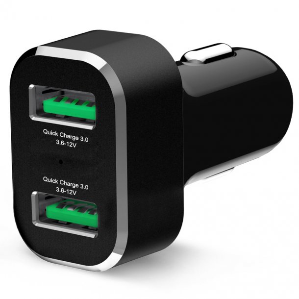 RAM Mounts GDS 2-Port USB-A Lader til Cigar-stik med Quick Charge 3.0