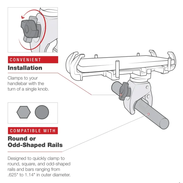 RAM Mounts Lavprofil lille Tough-Claw base