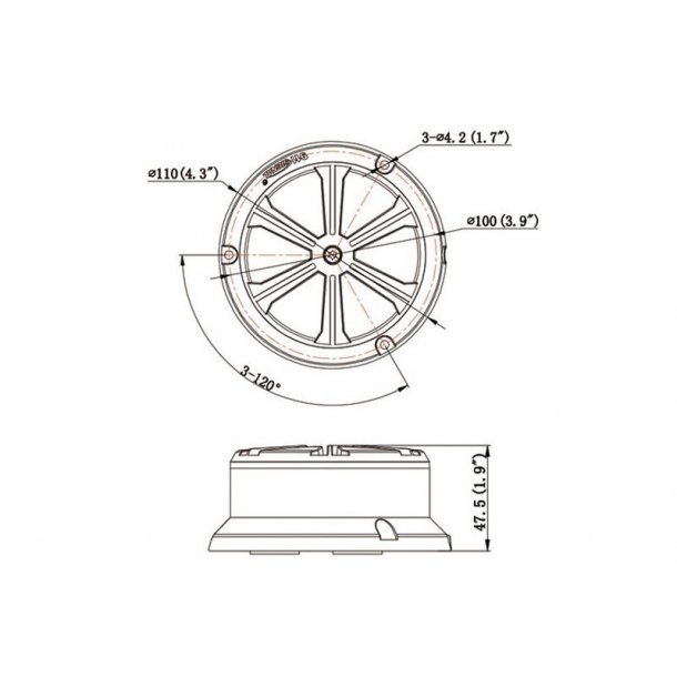 911 Signal FIRE DRAGON MINI BL�/Hvid - Plan Montering